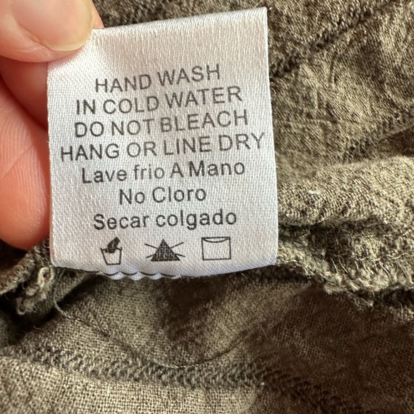 SOLD- Orange Creek Cotton/Linen Blend Textured Striped Dress Size S - Picture 6 of 12